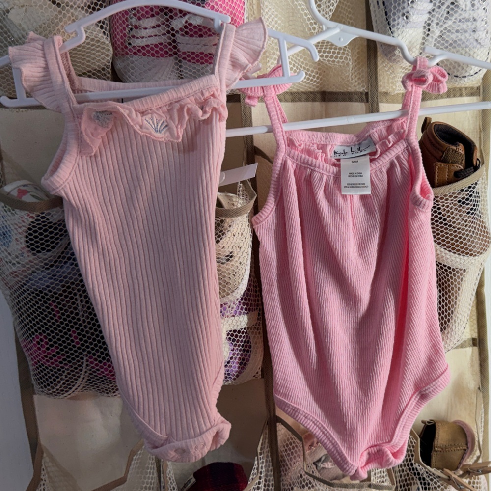 Pink Kids One Piece Bodysuit Set